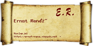 Ernst René névjegykártya